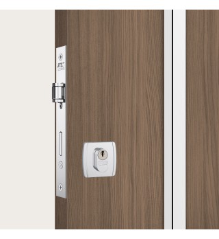 Fechadura Stam Externa Rolete 803 Roseta Quadrada Inox